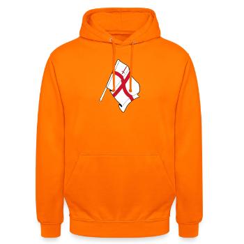 City of London Flag - Unisex Hoodie - orange - Front - AI Model Male 185 light (185cm) & AI Model Female 180 light (180cm)