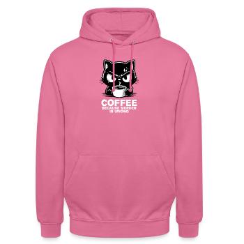 Murder is wrong (dark) - Unisex Hoodie - pink - Front - Alina (178cm) & Michal (187cm)