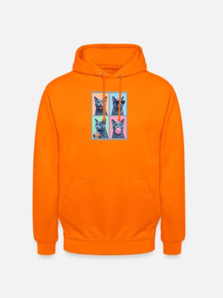 Katzen Russisch Blau Katze - Unisex Hoodie - Orange
