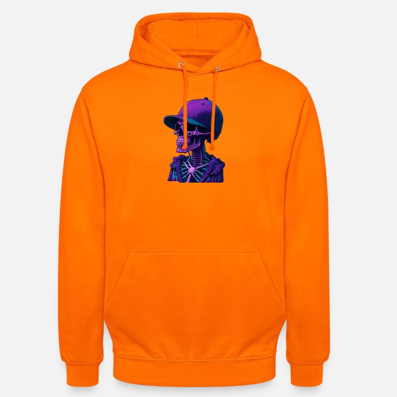 Skelett mit Kappe - Unisex Hoodie - Orange