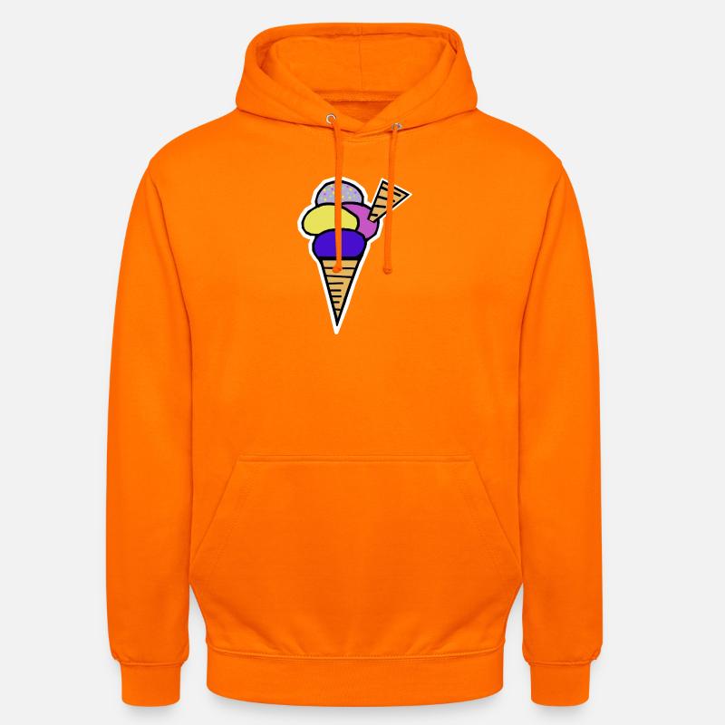Eiswaffel Eiscreme Eis Kinder Retro - Unisex Hoodie - orange