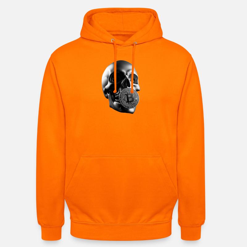 Bitcoin Skull Skull Crypto Design - Sweat-shirt à capuche unisexe - orange