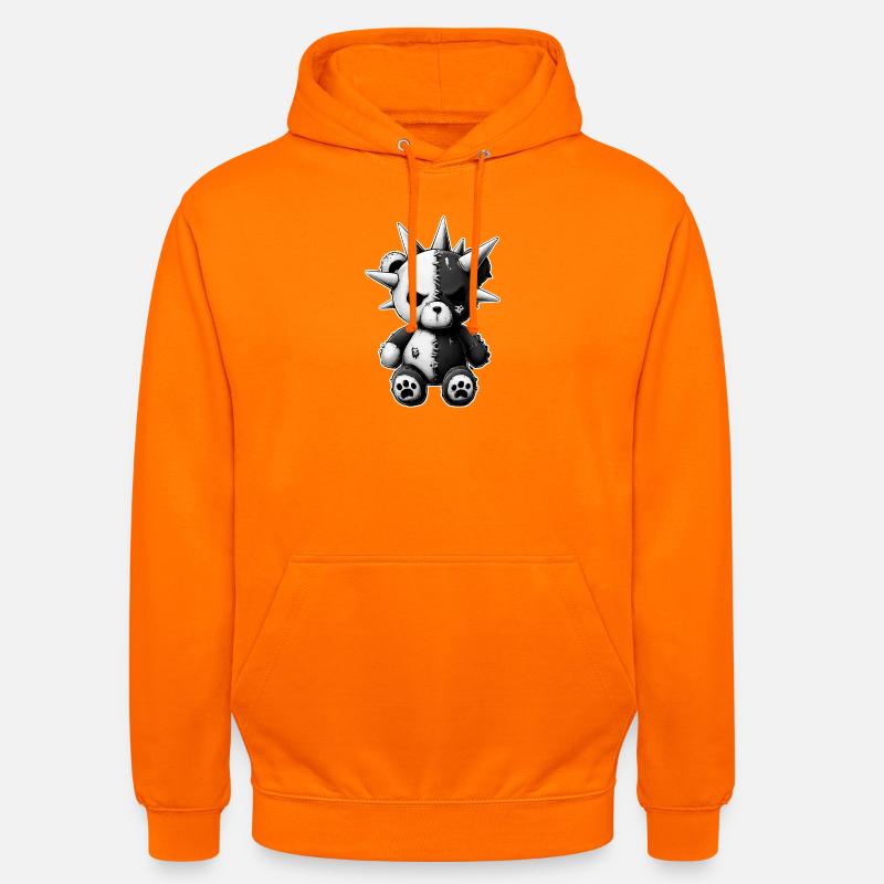 Split Skull Plush Bear Punk - Unisex Hoodie - orange