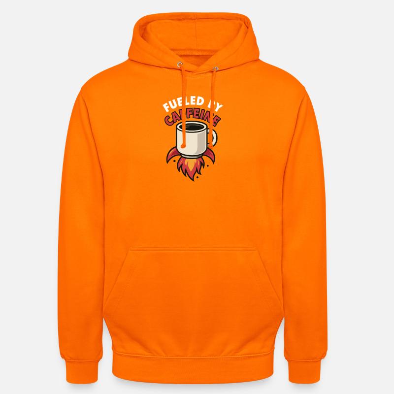 Alimenté par la caféine Coffee Design - Sweat-shirt à capuche unisexe - orange