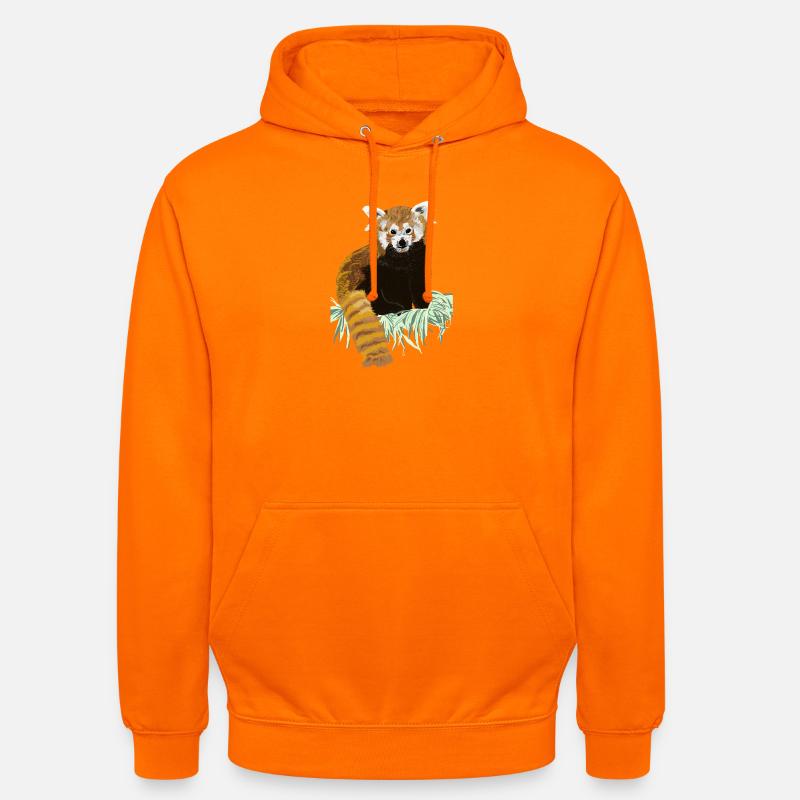 Roter Pandabaer auf Heu sitzend - Unisex Hoodie - Orange