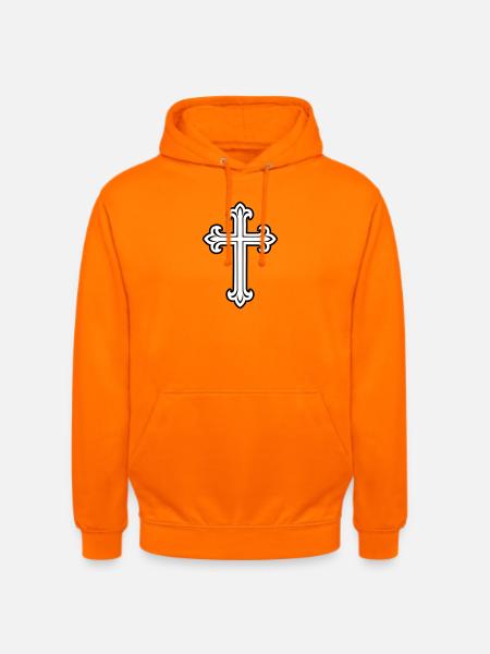 Cross Symbol Christian - Unisex Hoodie - orange