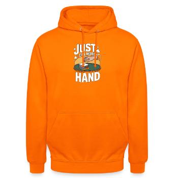 Euchre Just One More Hand Kartenspiel - Unisex Hoodie - Orange - Vorne - AI Model Male 185 light (185cm) & AI Model Female 180 light (180cm)
