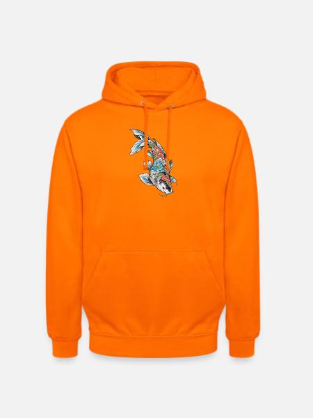 Koi Blüten Ornament - Unisex Hoodie - Orange