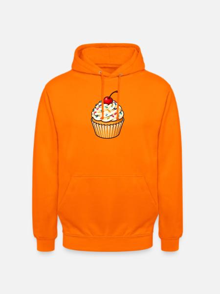 Kirschen Cupcake mit Streuseln - Unisex Hoodie - Orange