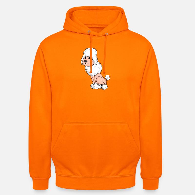 Caniche blanc - Sweat-shirt à capuche unisexe - orange
