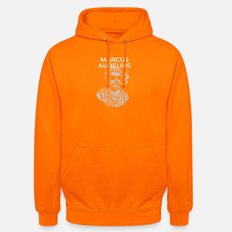 Marcus Aurelius Classical Philosopher Portrait - Unisex Hoodie - orange