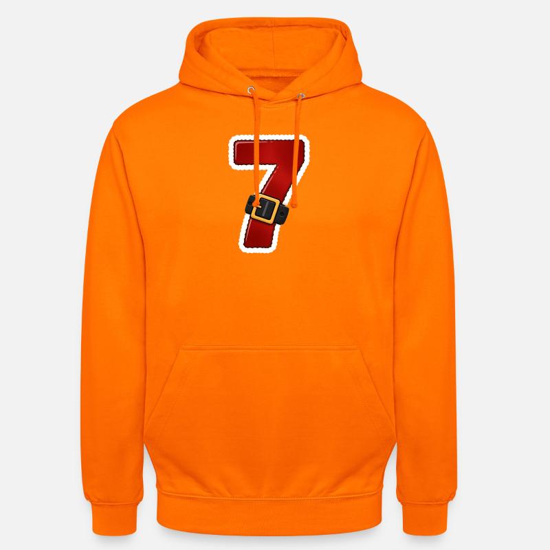 Roter Sieben mit Gürtel - Unisex Hoodie - Orange