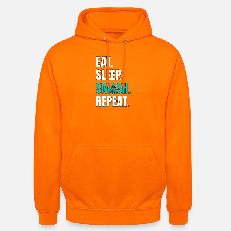 Badminton Manger Dormir Smash Répéter - Sweat-shirt à capuche unisexe - orange