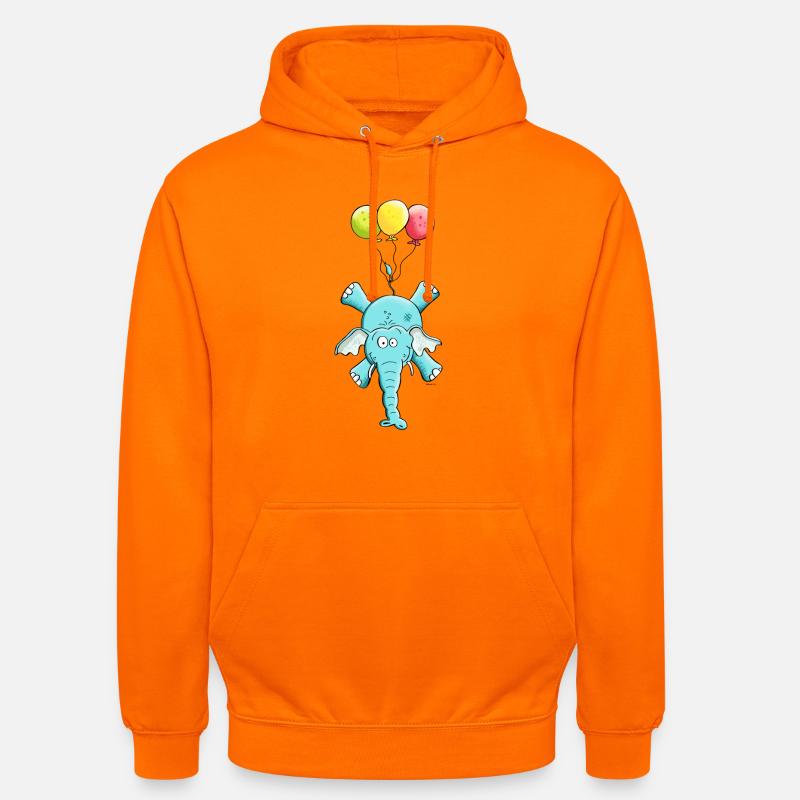 Elefantti ilmapalloja - Unisex-huppari - oranssi
