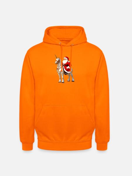 Reiter Weihnachten / Santa Einhorn - Unisex Hoodie - Orange