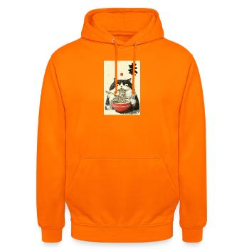 Neko Noodle Cat Ramen Art - Unisex Hoodie - orange - Front - AI Model Male 185 light (185cm) & AI Model Female 180 light (180cm)