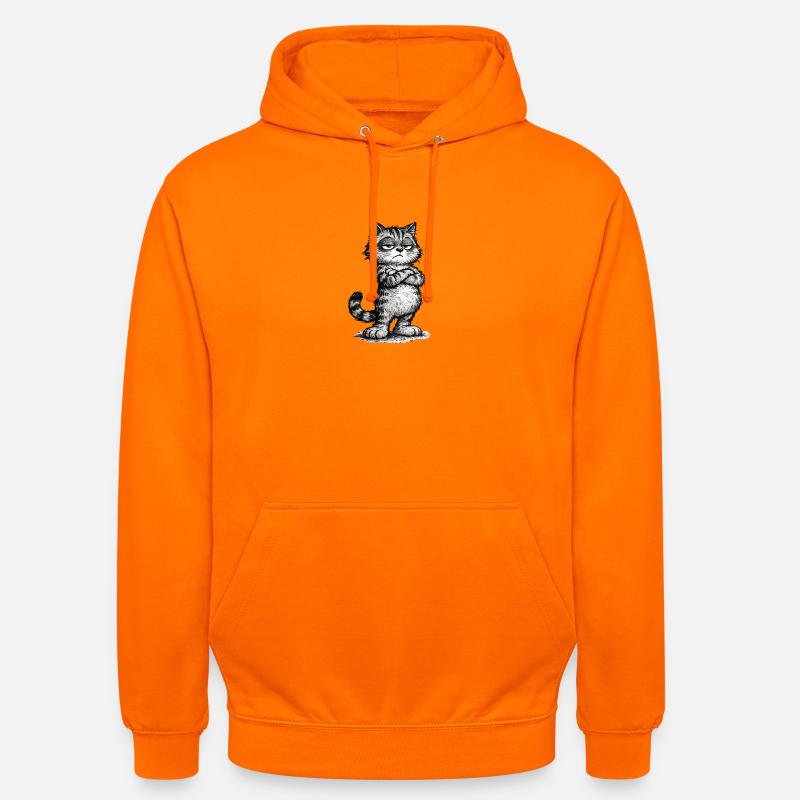 Grumpy Katze – Chef Vibes (Sketch Attitude) - Unisex Hoodie - orange