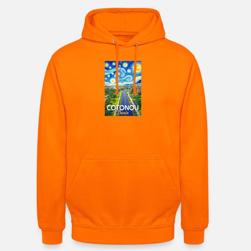 Cotonou Straße Sternenhimmel - Unisex Hoodie - Orange