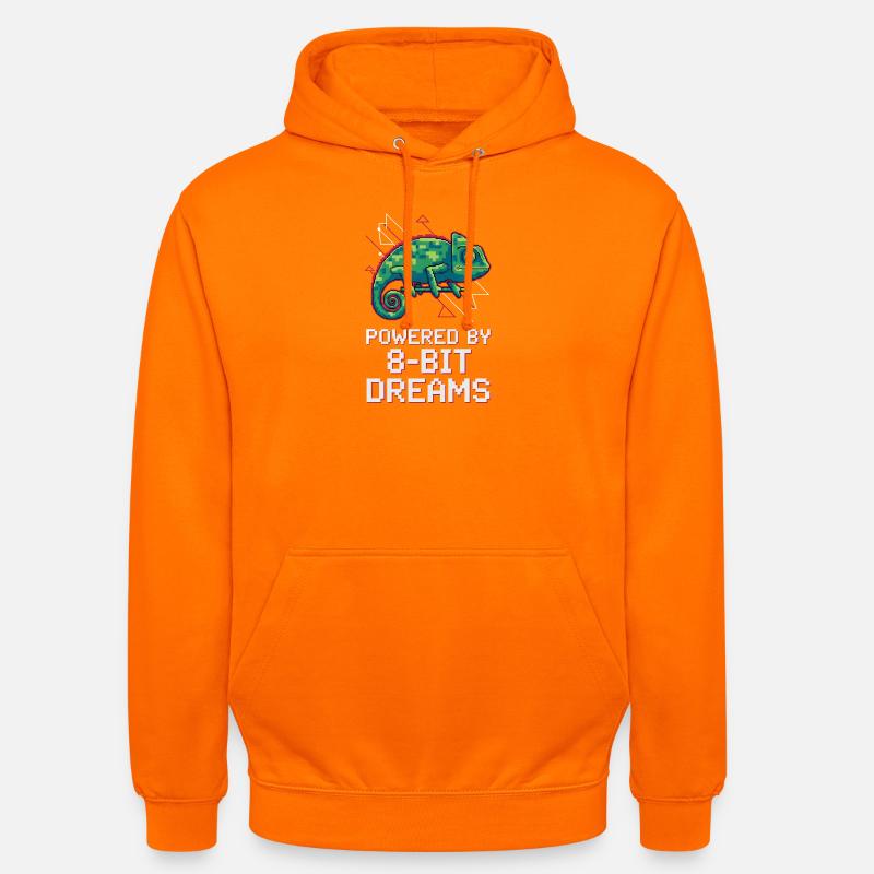 Powered 8-Bit Dreams – Pixel Chameleon - Unisex Hoodie - orange