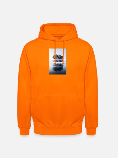 Spiegelung der gefrorenen Insel - Unisex Hoodie - Orange