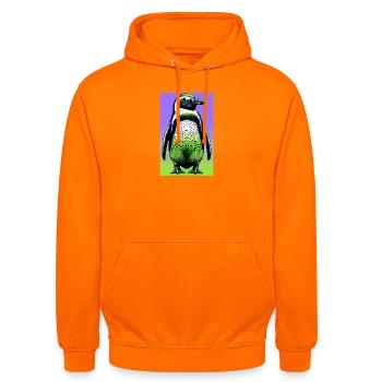 penguin - Unisex Hoodie - orange - Front - AI Model Male 185 light (185cm) & AI Model Female 180 light (180cm)