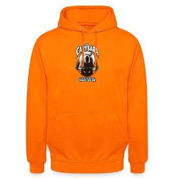 Capybara Chaos Horror Design - Unisex Hoodie - Orange - Vorne - AI Model Male 185 light (185cm) & AI Model Female 180 light (180cm)