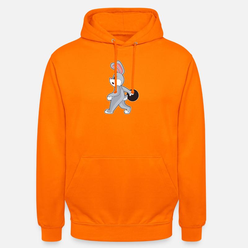 Bunny Bowling Boule de bowling - Sweat-shirt à capuche unisexe - orange