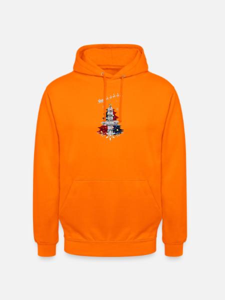 Christmas tree with Dominican Republic flag - Unisex Hoodie - orange