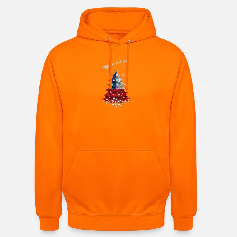 Sapin de Noël avec drapeau chilien - Sweat-shirt à capuche unisexe - orange
