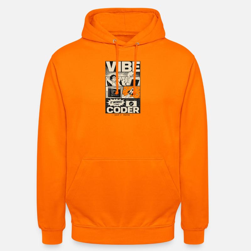 Vibe Coder Programmer Humor - Unisex Hoodie - orange