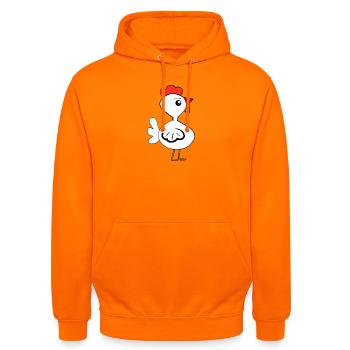 Poussins poules poules poules Enfants - Sweat-shirt à capuche unisexe - orange - Devant - AI Model Male 185 light (185cm) & AI Model Female 180 light (180cm)