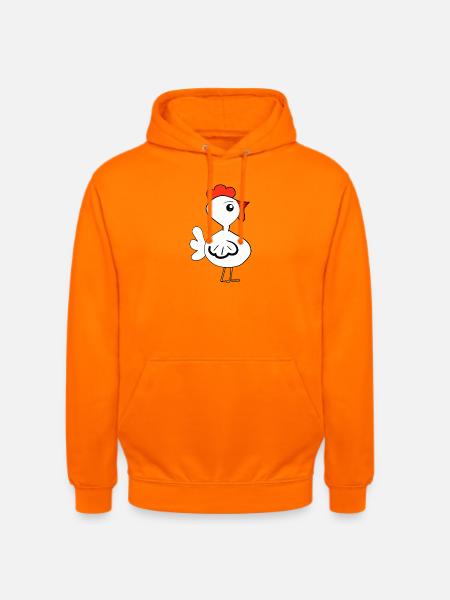 Chick Cartoon Hen Chicken Kids - Unisex Hoodie - orange