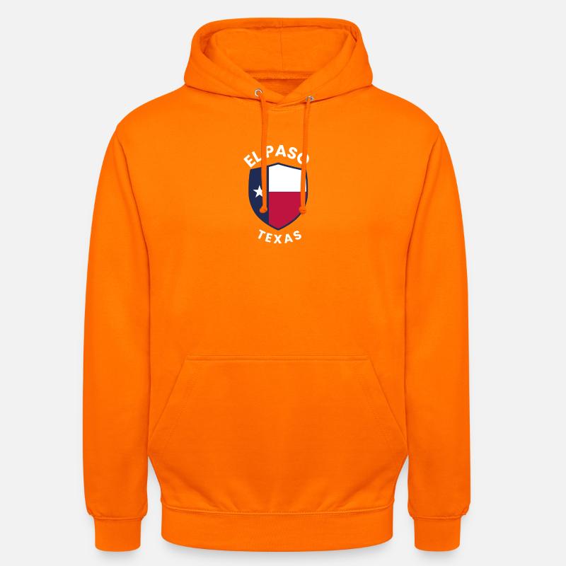 El Paso Texas Shield Flag - Unisex Hoodie - orange