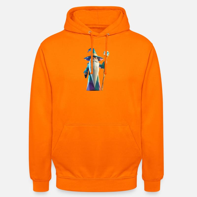 Wise Wizard - Cooles Low-Poly-Logo - Unisex Hoodie - Orange