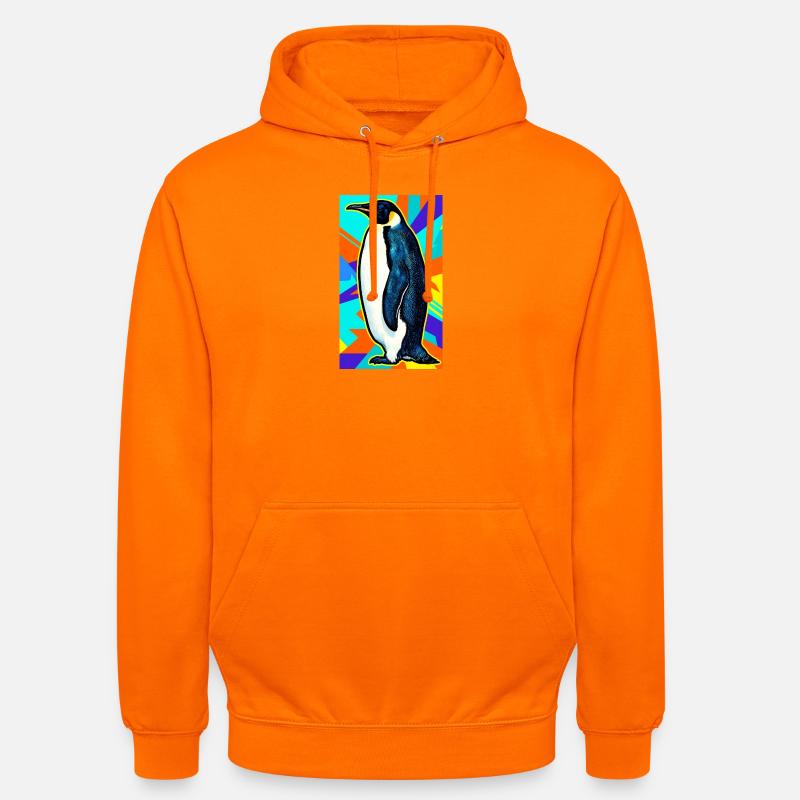 pingouin - Sweat-shirt à capuche unisexe - orange