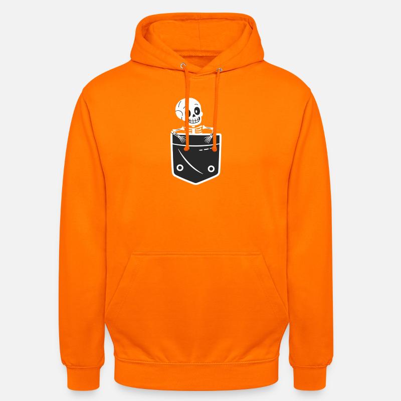 Conception ludique de poche squelette - Sweat-shirt à capuche unisexe - orange
