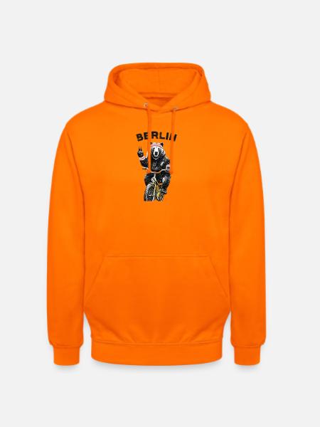 Berlin Bär auf Fahrrad - Unisex Hoodie - Orange