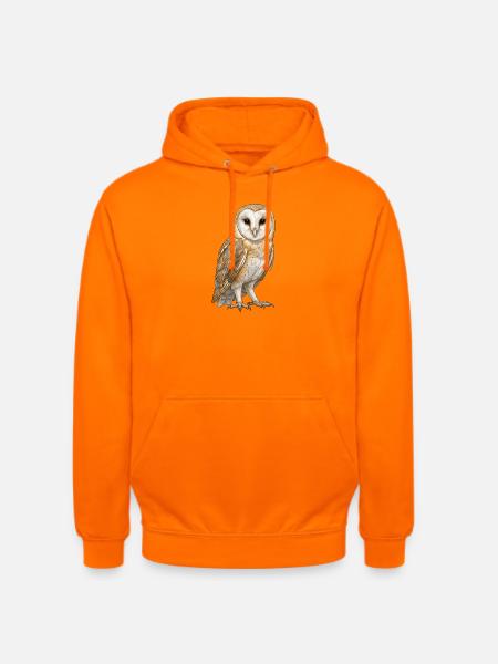 Schleiereule-Illustration – digital - Unisex Hoodie - Orange