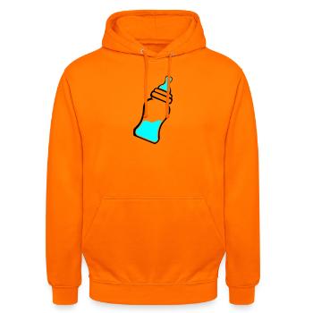 Biberon - Sweat-shirt à capuche unisexe - orange - Devant - AI Model Male 185 light (185cm) & AI Model Female 180 light (180cm)