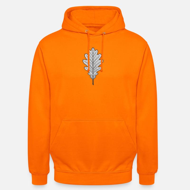 Monochromes Eichenblatt-Design - Unisex Hoodie - Orange