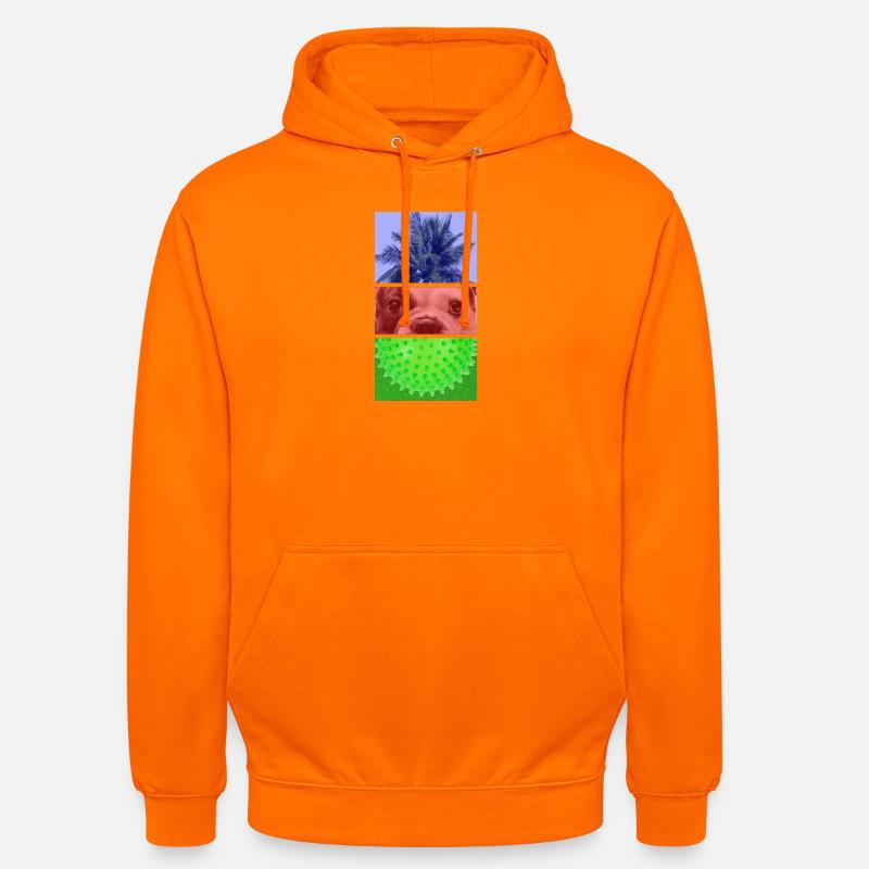 Triptyque Palmier – Chien – Pointes - Sweat-shirt à capuche unisexe - orange