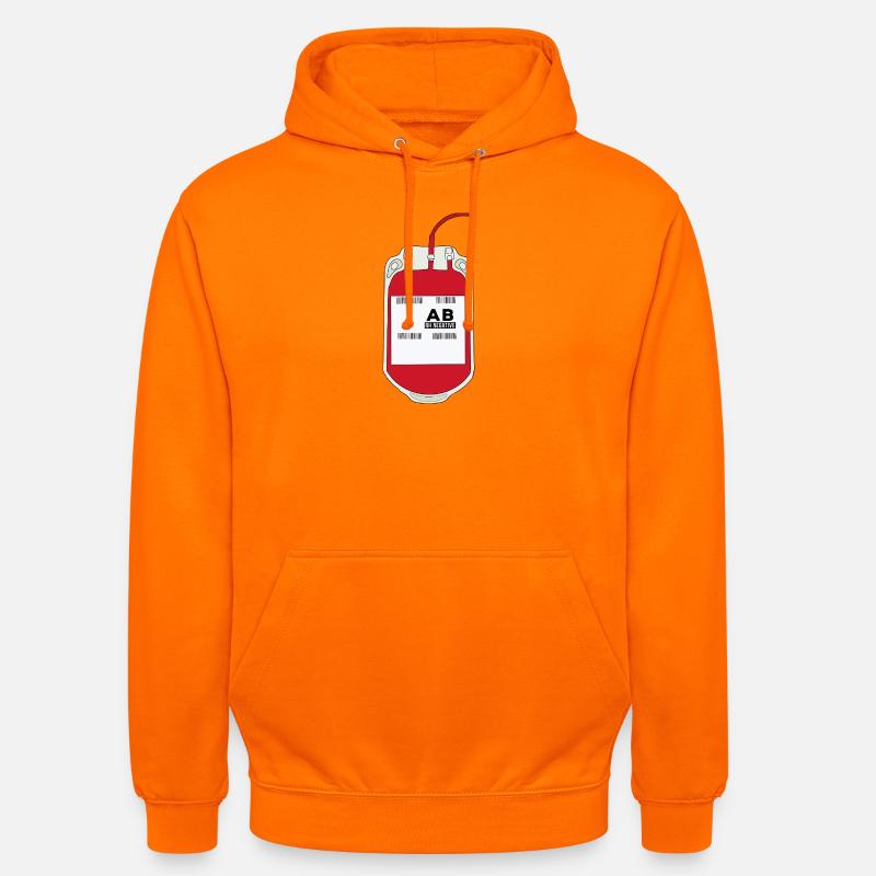 Poche de sang AB négative - Sweat-shirt à capuche unisexe - orange