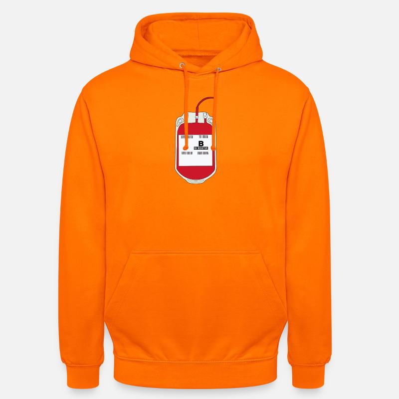 Poche de sang B négative - Sweat-shirt à capuche unisexe - orange