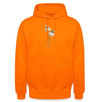 Illustration de la fleur des coccinelles rouges sur échinacée - Sweat-shirt à capuche unisexe - orange - Devant - AI Model Male 185 light (185cm) & AI Model Female 180 light (180cm)