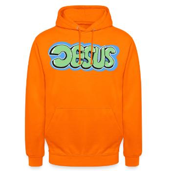 Jésus - Sweat-shirt à capuche unisexe - orange - Devant - AI Model Male 185 light (185cm) & AI Model Female 180 light (180cm)