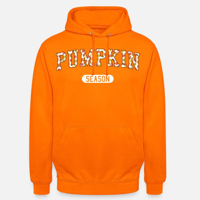 Saison des citrouilles - Feuilles d’automne Graphique - Sweat-shirt à capuche unisexe - orange