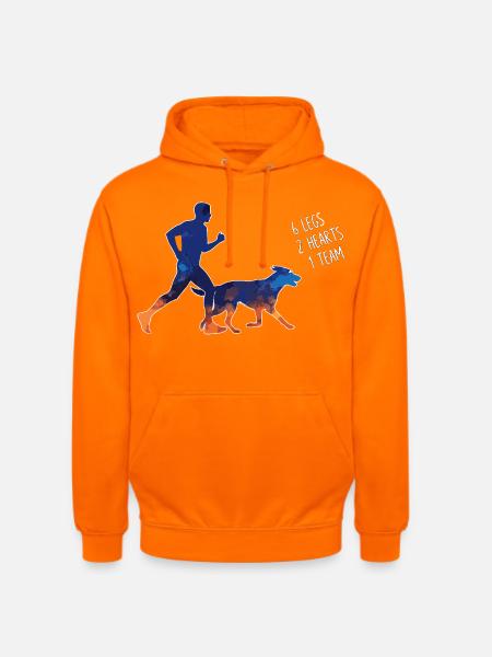 Canicross Läufer Und Hund Team - Unisex Hoodie - Orange
