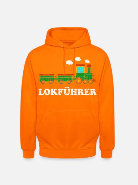 Lokführer Jungen Lokomotive - Unisex Hoodie - Orange
