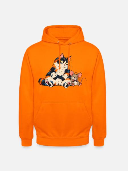 Katze und Maus beim Gaming - Unisex Hoodie - Orange