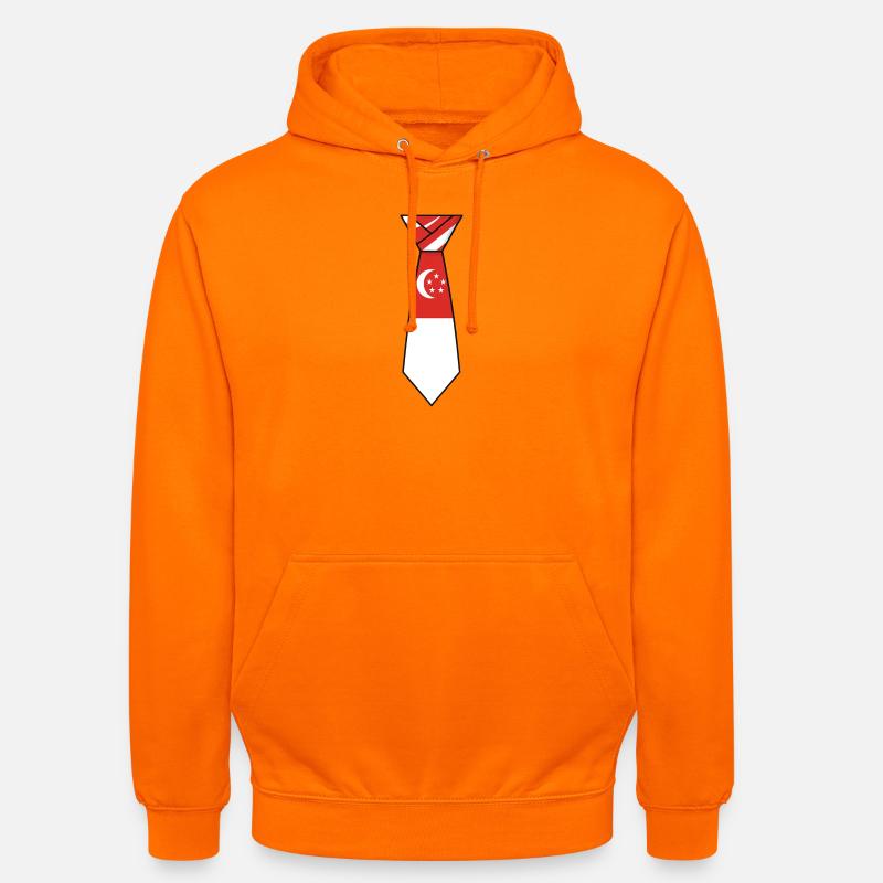 Cravate de Singapour – Conception du drapeau - Sweat-shirt à capuche unisexe - orange